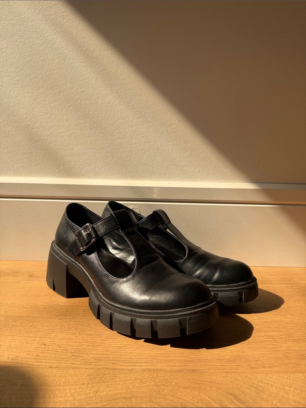 Madden Girl Heidi Black Chunky Mary Jane Heels
